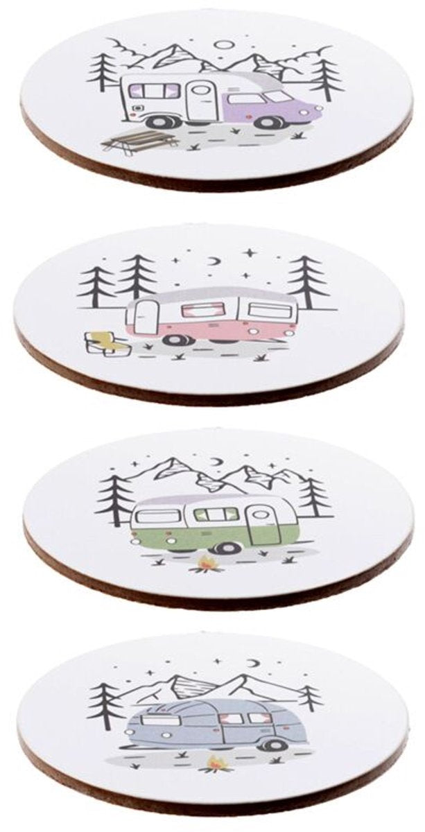 Wildwood caravan set of 4 coasters