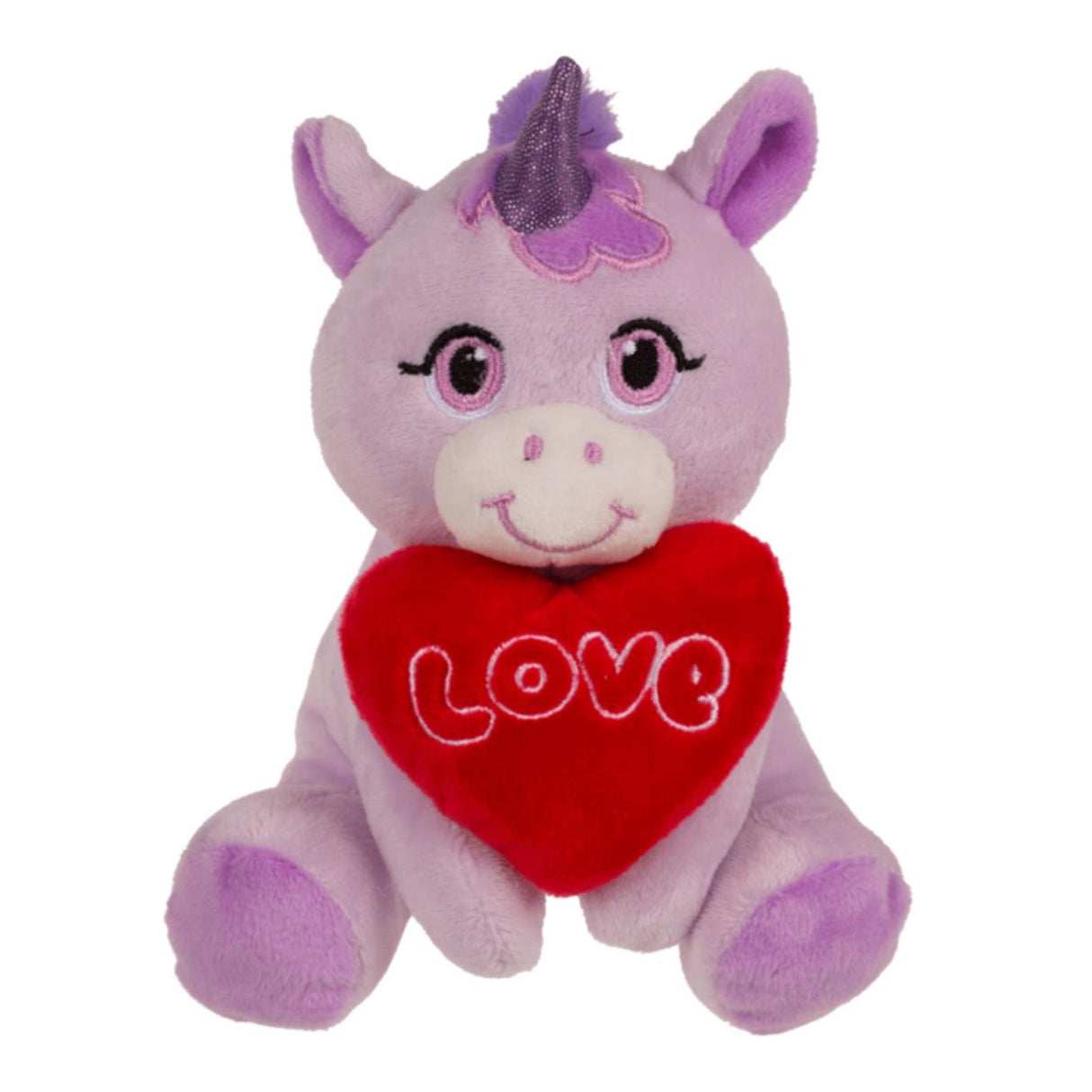 Ootb plush unicorn with heart 16x11cm
