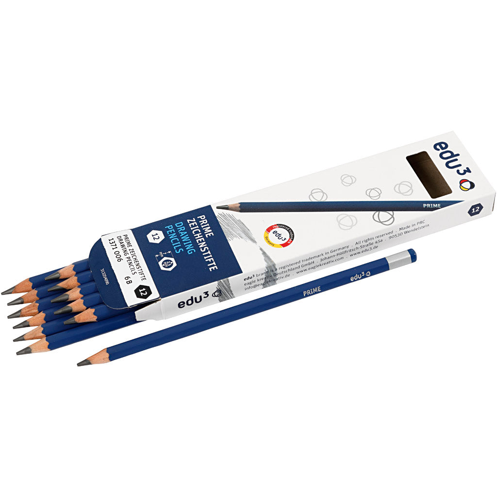 Edu3 edu drawing pencil, 6b, 12 pieces, 1 box