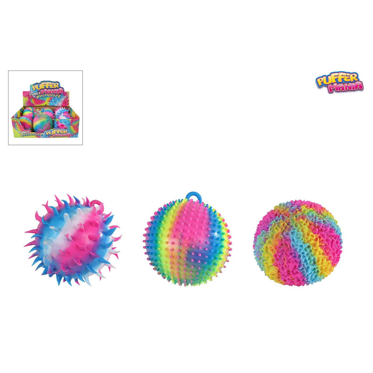 Pufferboll funky mania regnbåge 18cm