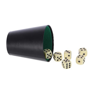 Basic tärningskopp 9 cm svart grön