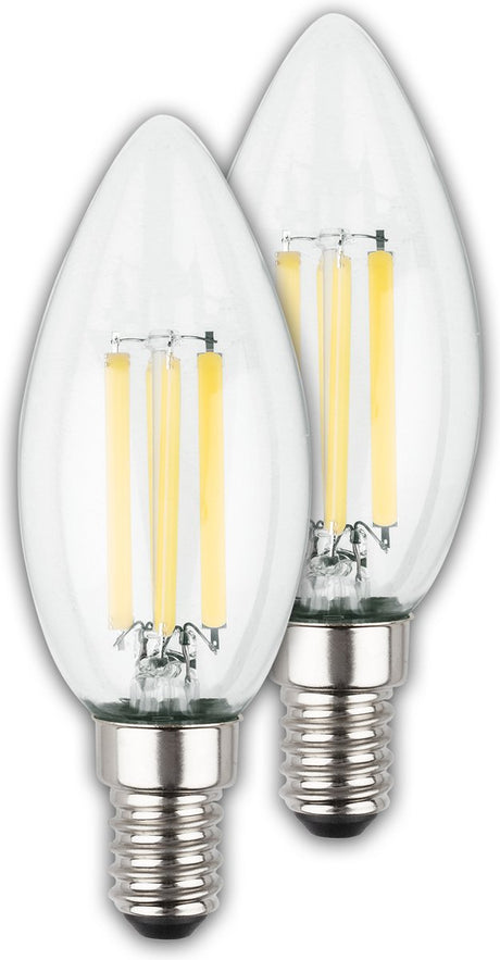 Briloner - ultra efficient led lamp - set van 2 lichtbronnen - e14 - filament verlichting - kaars - 2.5w - 525lm - 2.700 k warm wit licht - ø3.5cm