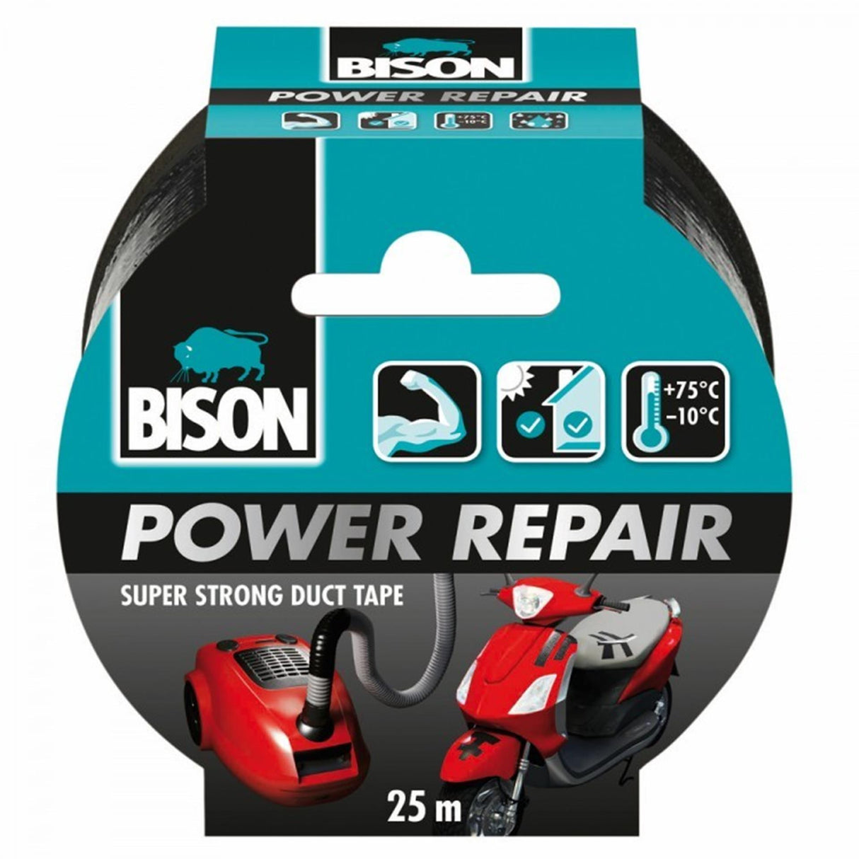 Bison power lepicí páska černá 25mx4,8cm
