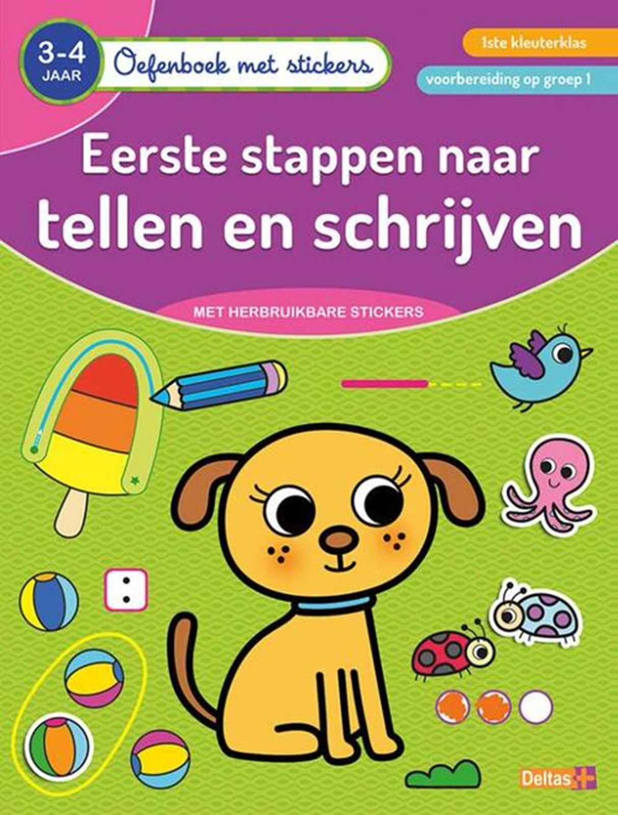 Deltas exercise book with stickers - counting and writing (3-4 years)