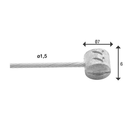 Cábla coscáin istigh Elvedes cruach dhosmálta 2000mm ø1.5mm T-nipple (100 píosa)