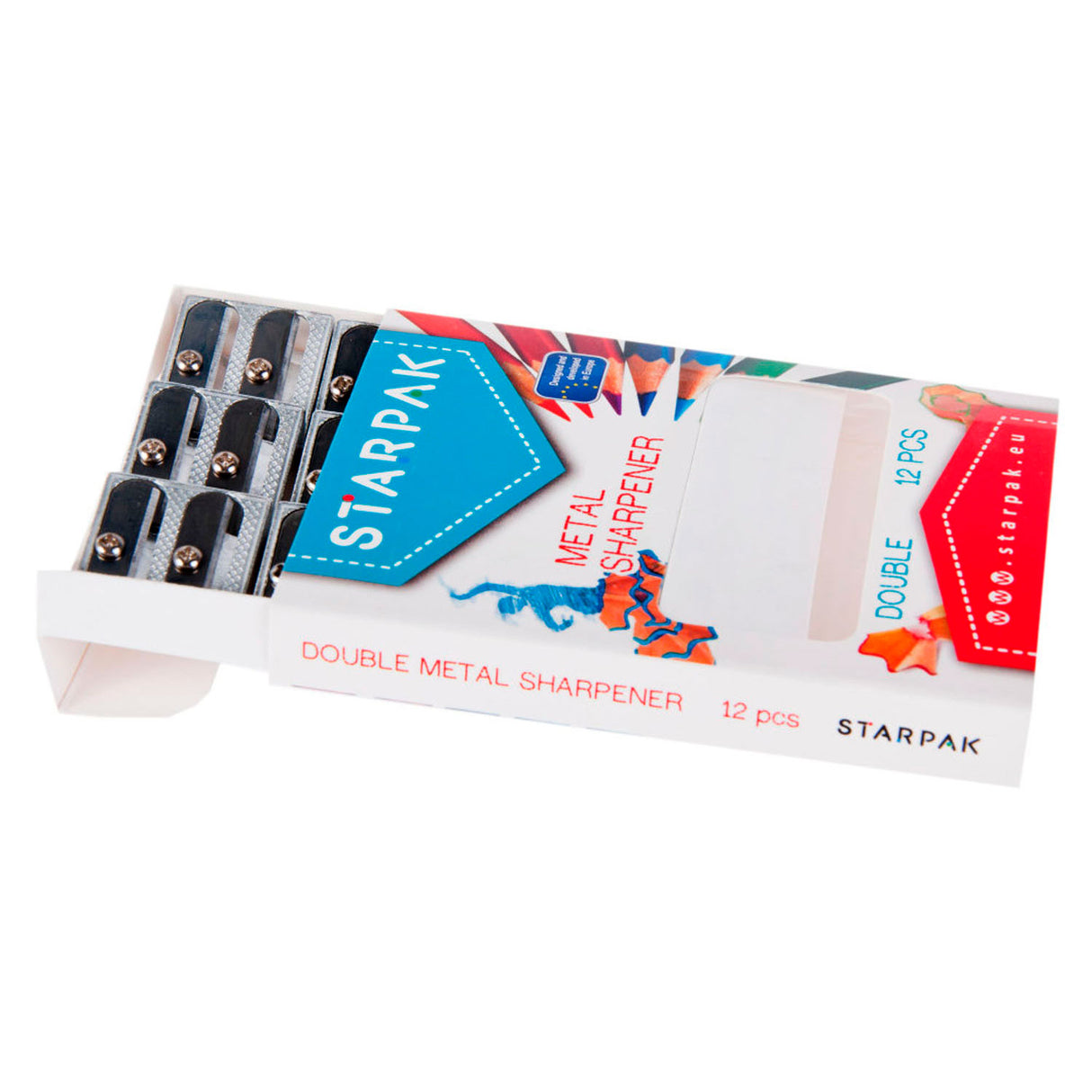 Double pencil sharpeners metal, 12 pcs.
