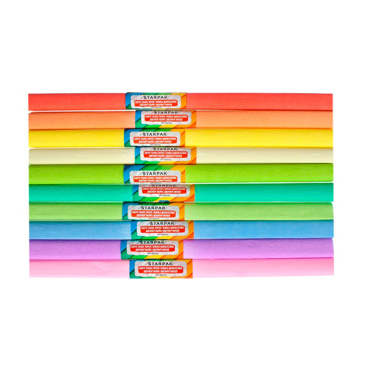 Crepepapper pastell, 10 st.
