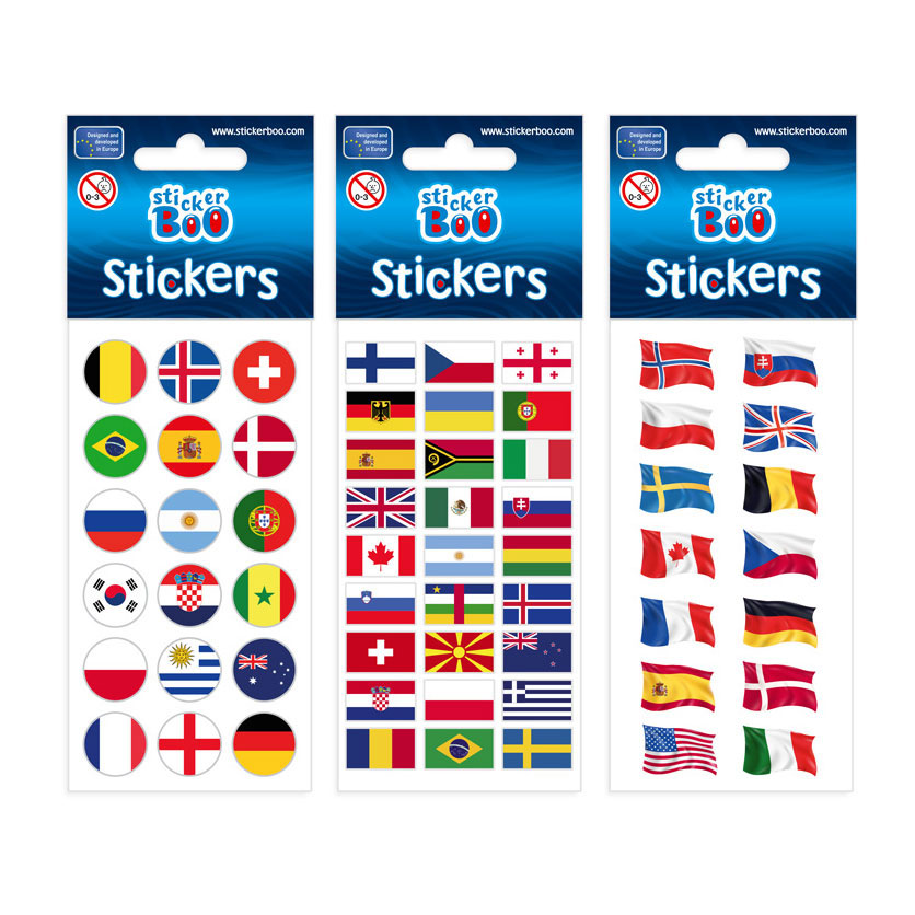 Sticker sheet of flags