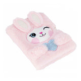 Imp plush diary rabbit heart with lock, a5