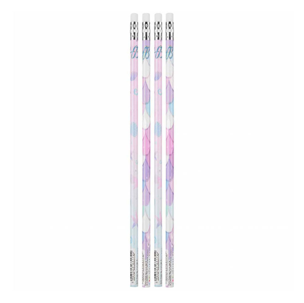 Hb pencil with eraser mermaid, 4 pcs.
