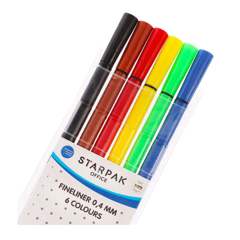 Fineliner round 0.4mm, 6 pcs.