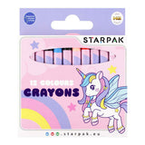 Wax crayon unicorn, 12 pcs.