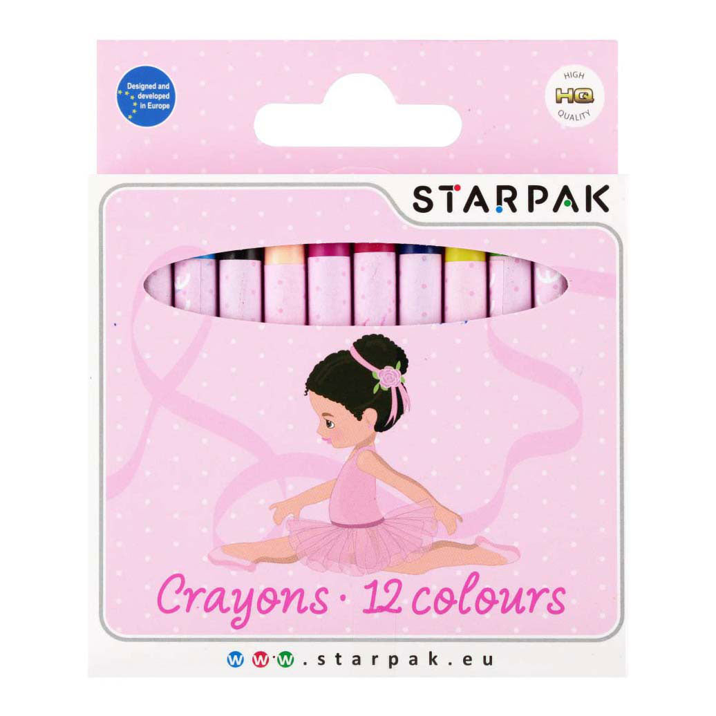 Wax crayon balerina, 12 pcs.