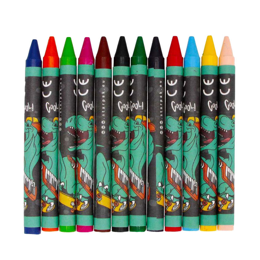 Wax Crayon Skate Dino, 12 Stéck.