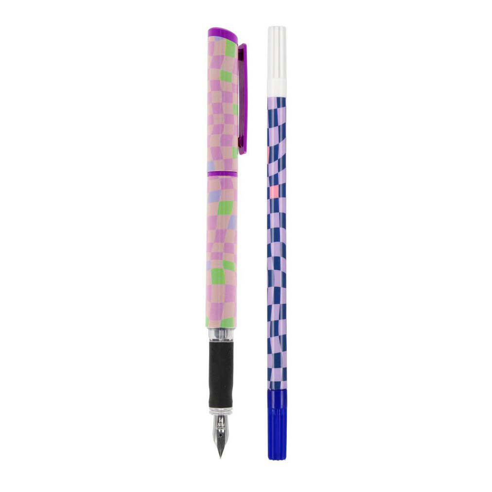 Fountain pen with 2 refills and ink remover unique