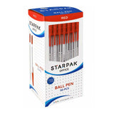 Ballpoint pen with cap red, 50 pcs.