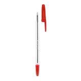 Ballpoint pen with cap red, 50 pcs.