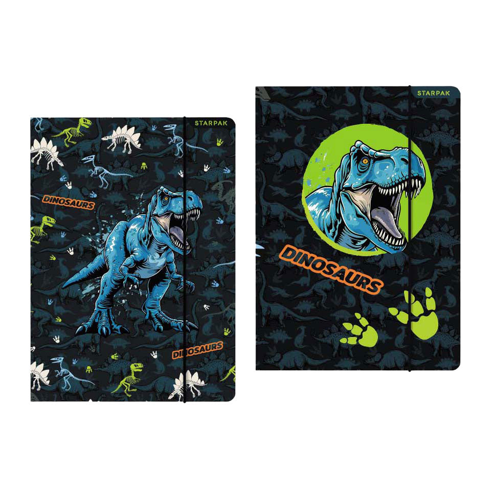 Folder with elastic a4 dinosaur