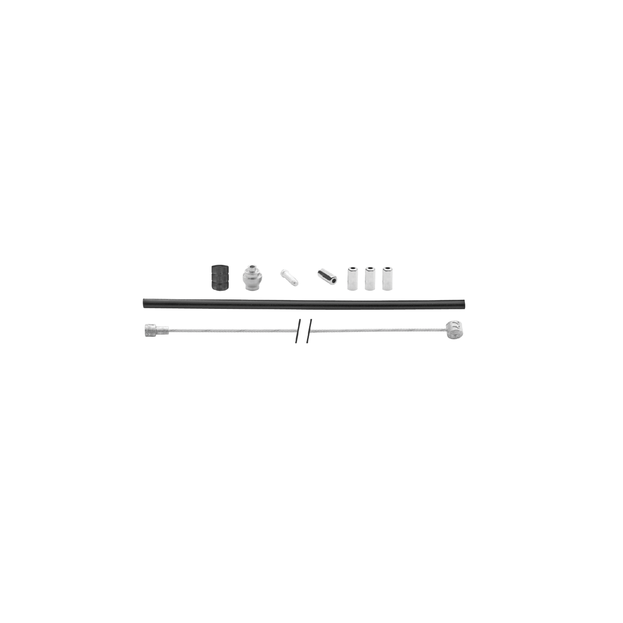 Elvedes universal brake cable kit, 1700mm x 2250mm, galvanized - black (on card)