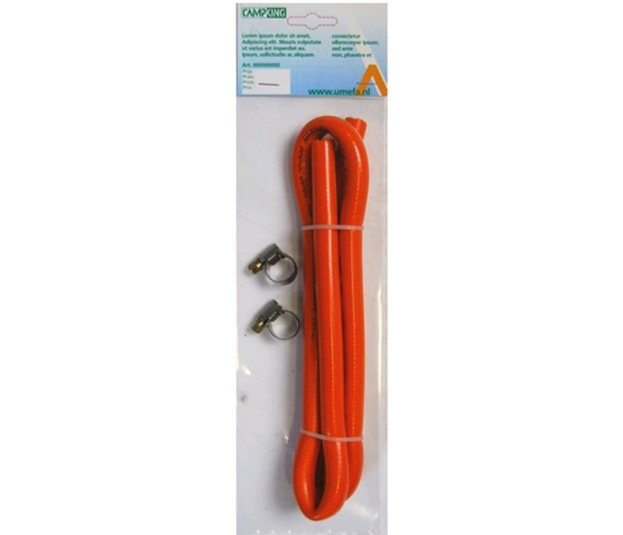 Camping umefa gasslang 100cm. + 2 klämmor