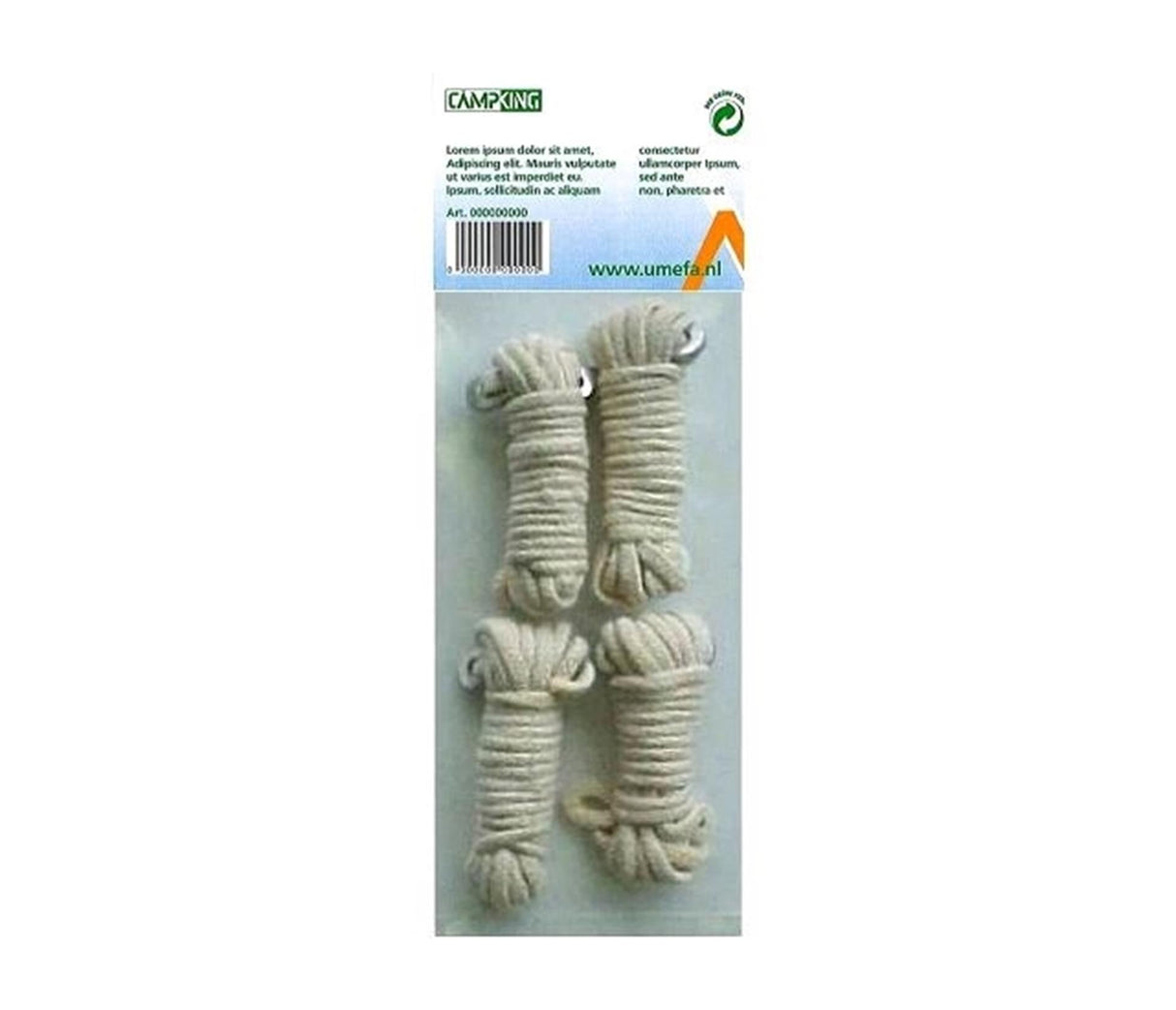 Campking umefa clothesline cotton 3 mm x 3 m 4 pcs