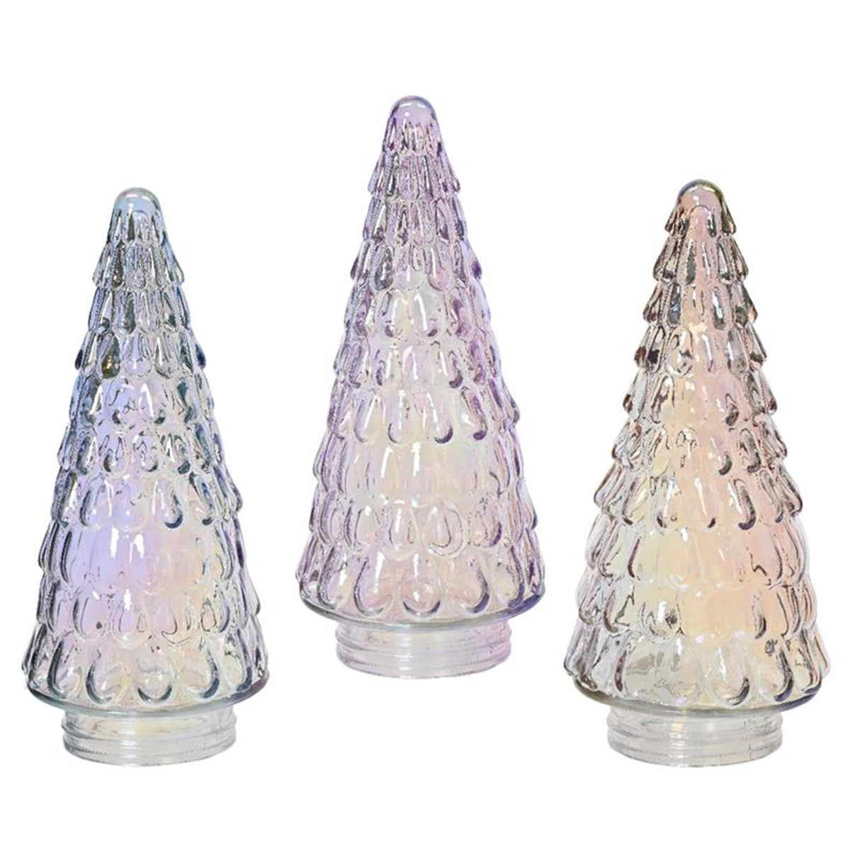 Decoris Statue Chrëschtbeemchen Glas iriserende 23cm