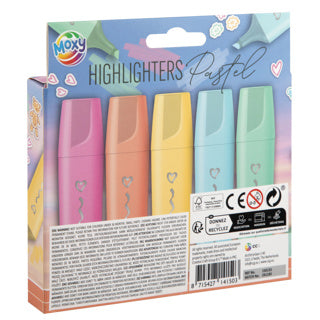 Groupe d'artisanat créatif moxy 6 surligneurs pastel