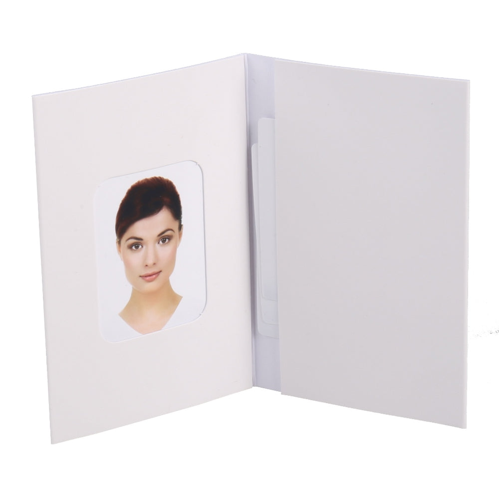Benel passport photo holders plain white 500 pcs.