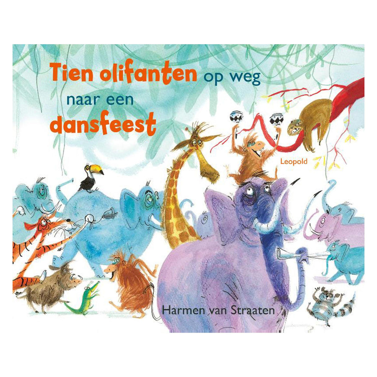 Ti elefanter på vej til en dansefest