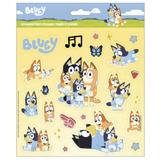 Foam stickers with glitter effect bluey | 6 pieces