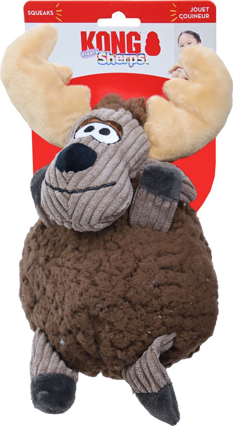 Kong Sherps Floofs großes Elch-Hundespielzeug | Plüschelch mit Corddetails