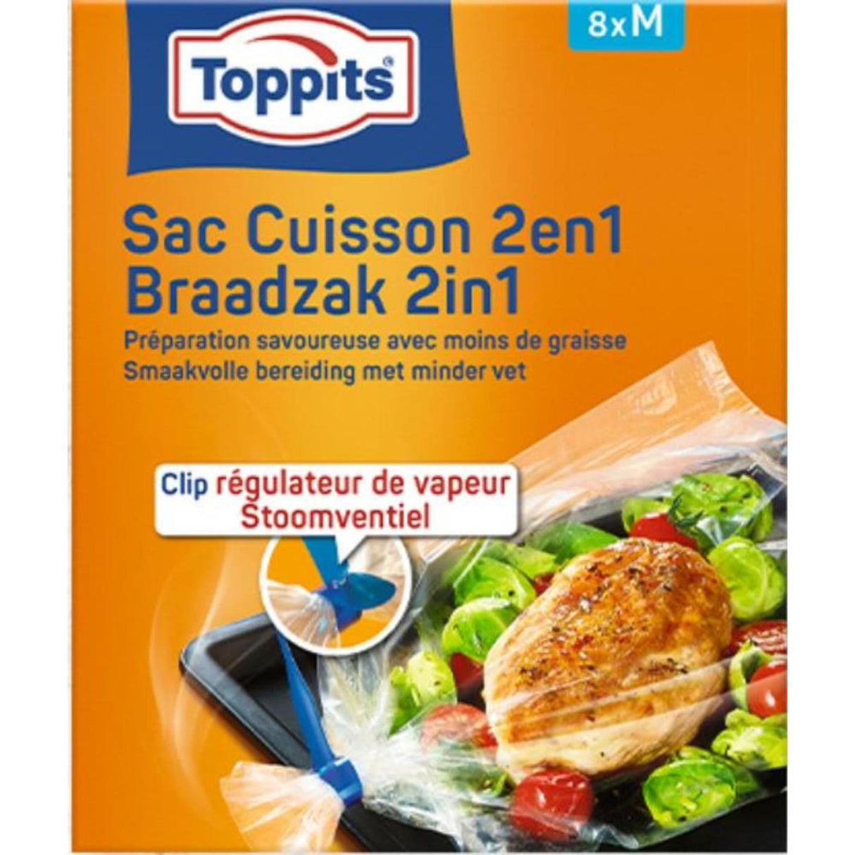 Toppits stege- og dampposer 2-i-1 8 stk