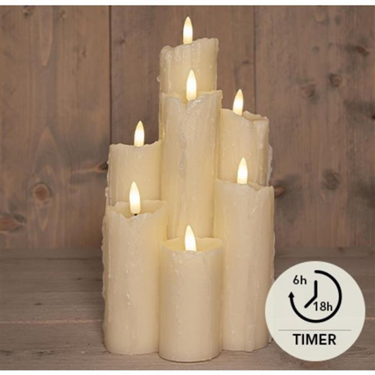 Anna's collection LED drip candle set ivory 7-piece