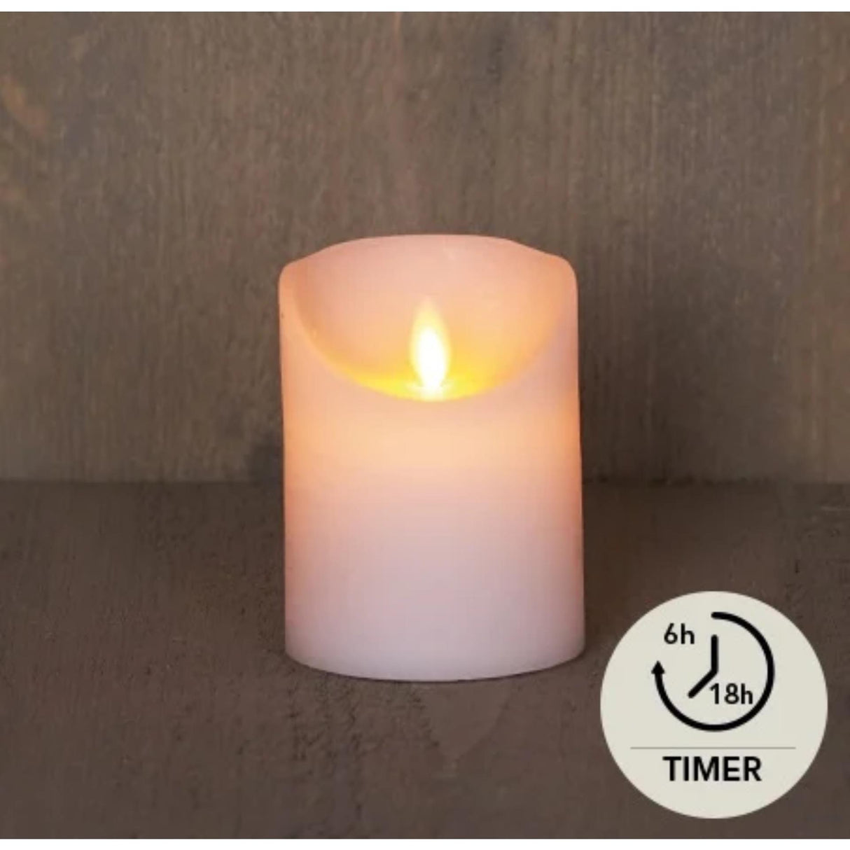 Anna's collection led rustic pillar candle white 7.5x10cm