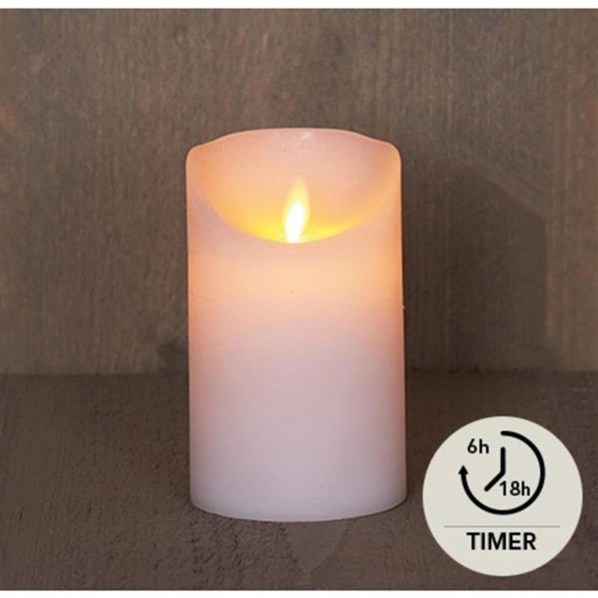 Anna's collection led rustic pillar candle white 7.5x12.5cm