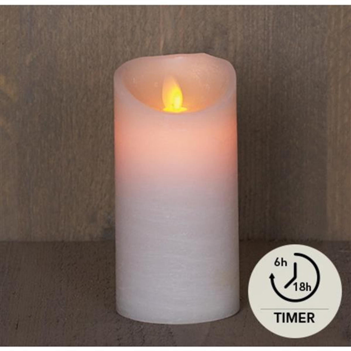 Anna's collection led rustic pillar candle white 7.5x15cm