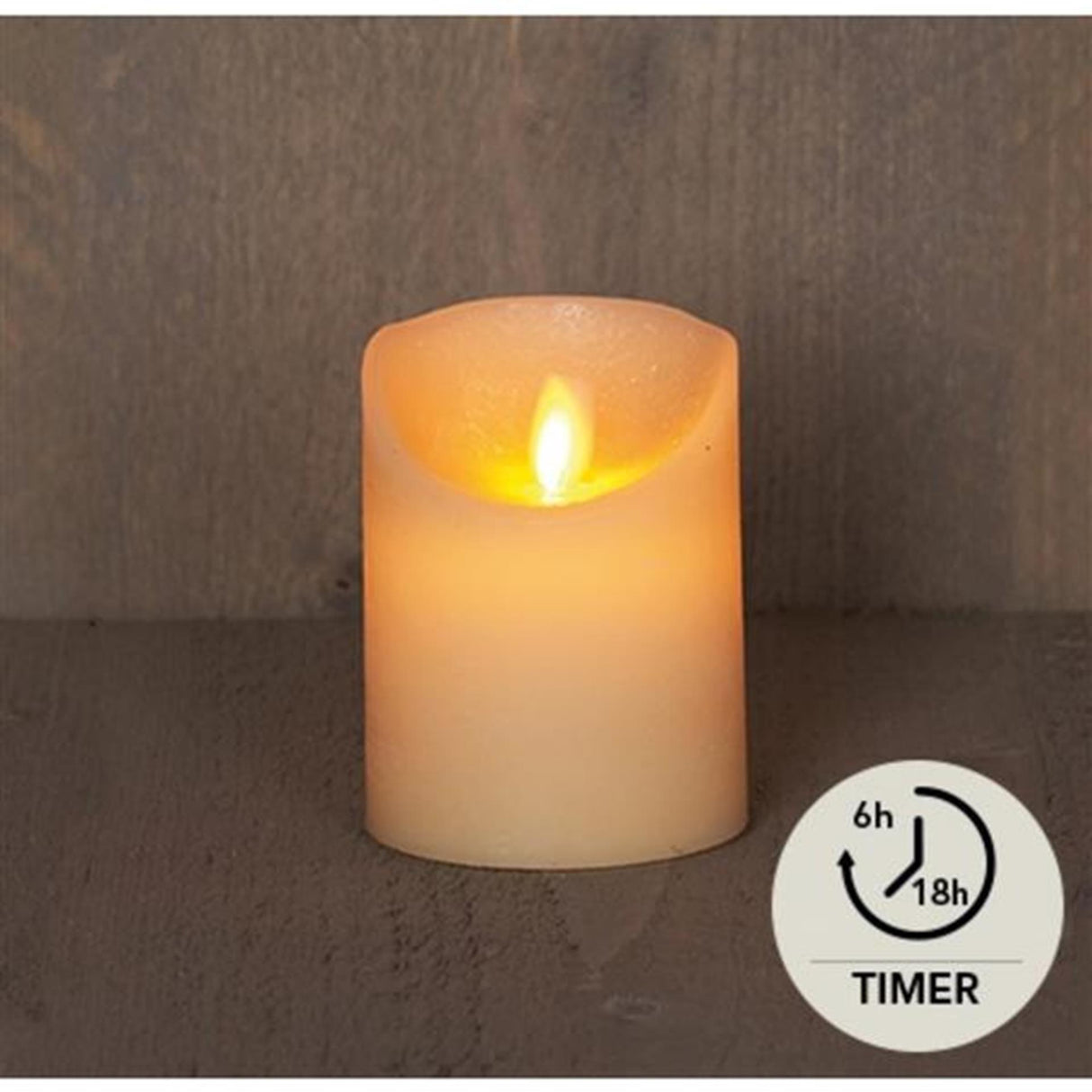 Anna's collection led rustic pillar candle ivory 7.5x10cm