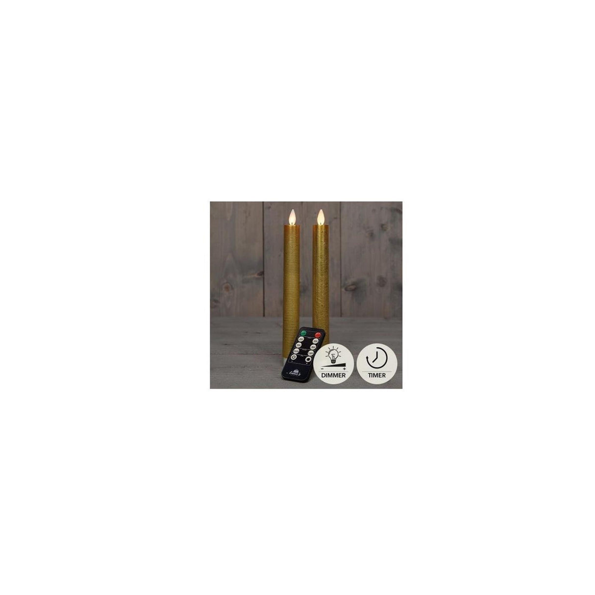 Anna's collection LED dinner candles gold moving flame