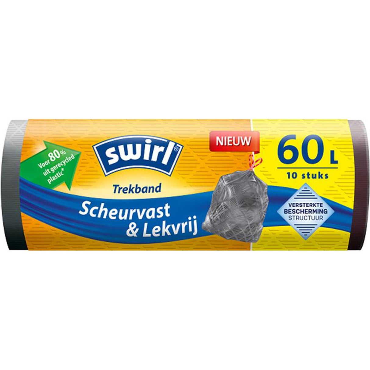 Swirl refuse sacks with drawstring 60l 10 pieces grey