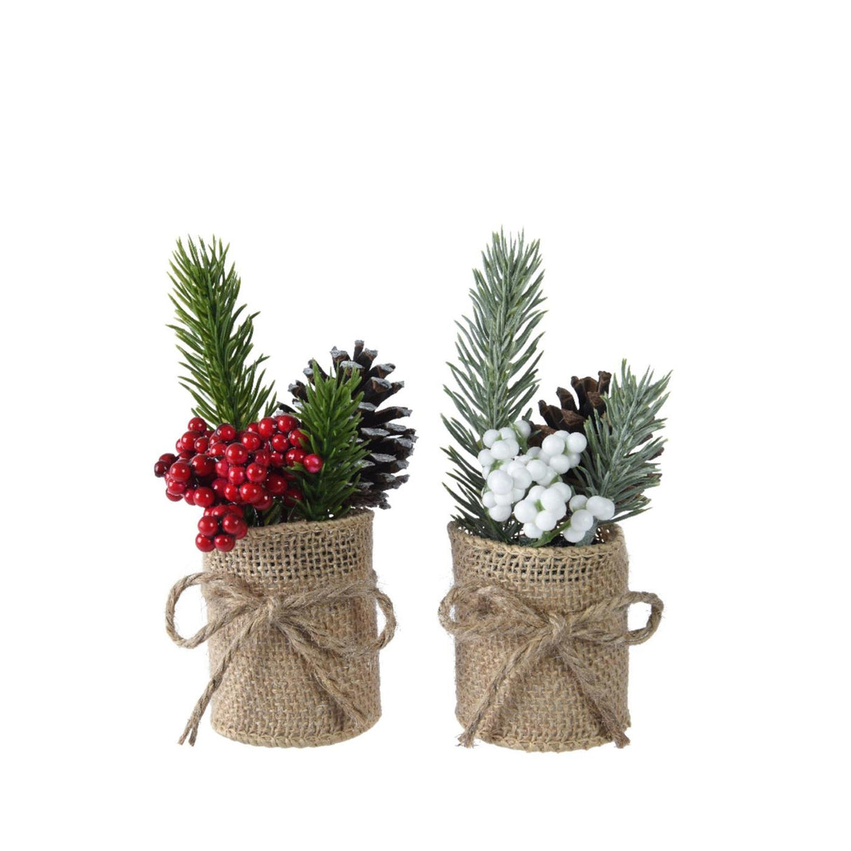 Decoris Konscht Chrëschtstéck am Jute Pot ø5xh15cm