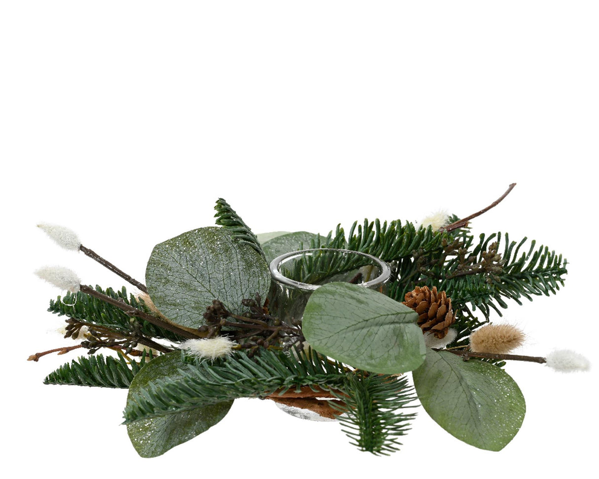Decoris telysholder med julegrønt