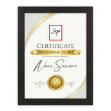 Zep v4721b certificate black 21x29.7 cm