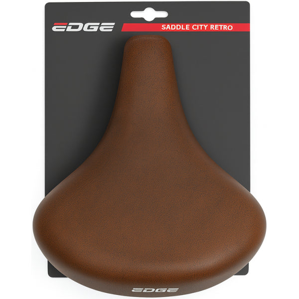 Edge bicycle saddle city retro - dark brown (on card)