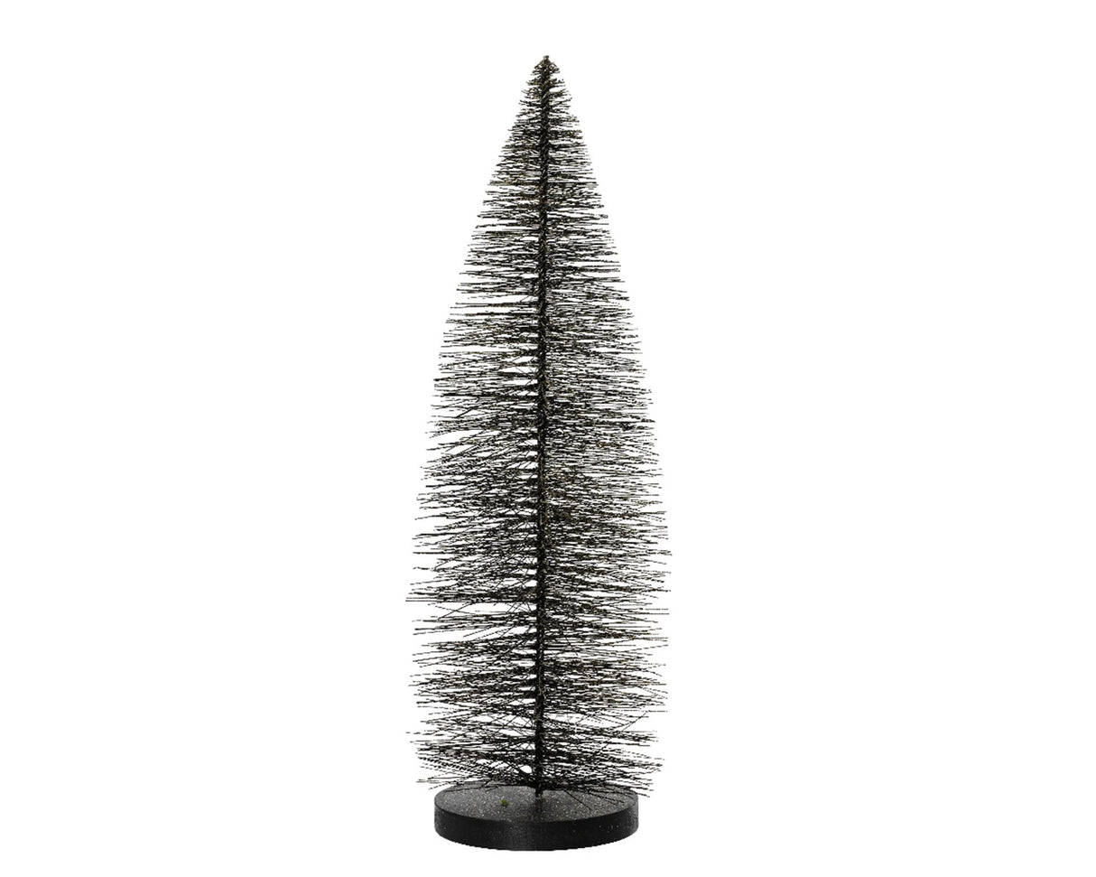 Decoris Statue Weihnachtsbaum schwarz mit Gold 20cm