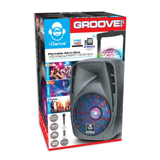 Boombox Idance avec lumière, roues et micro
