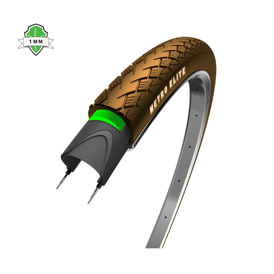 Wolff WOLFF Metro ELite (1mm anti leklaag), bruin met reflectie, 28x1.75, ETRTO 47-622