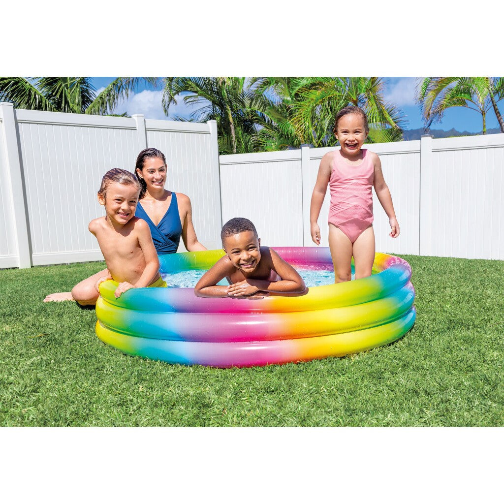 Intex oppustelig swimmingpool regnbue ombre