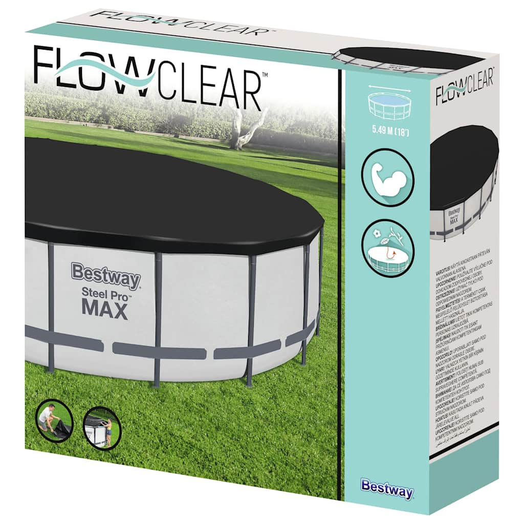 Bestway Swimming Pool Cover Flowclear Fast Set 555 cm