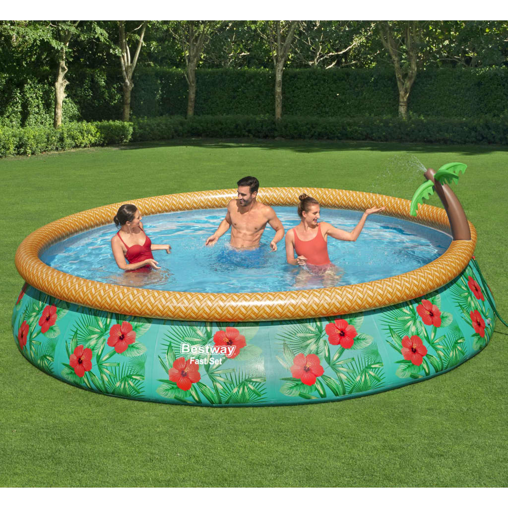 Bestway Fast Set Set Bazen Set Paradise Palms Napihljivi 457x84 cm