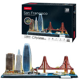 Kubična zabavna 3d Puzzle City Line San Francisco + LED osvetlitev 90 kosov